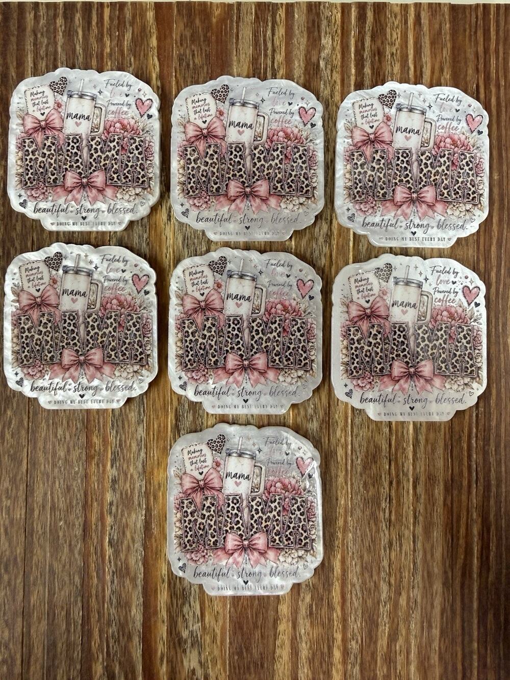 7 Pc MAMA Acrylic Flatbacks